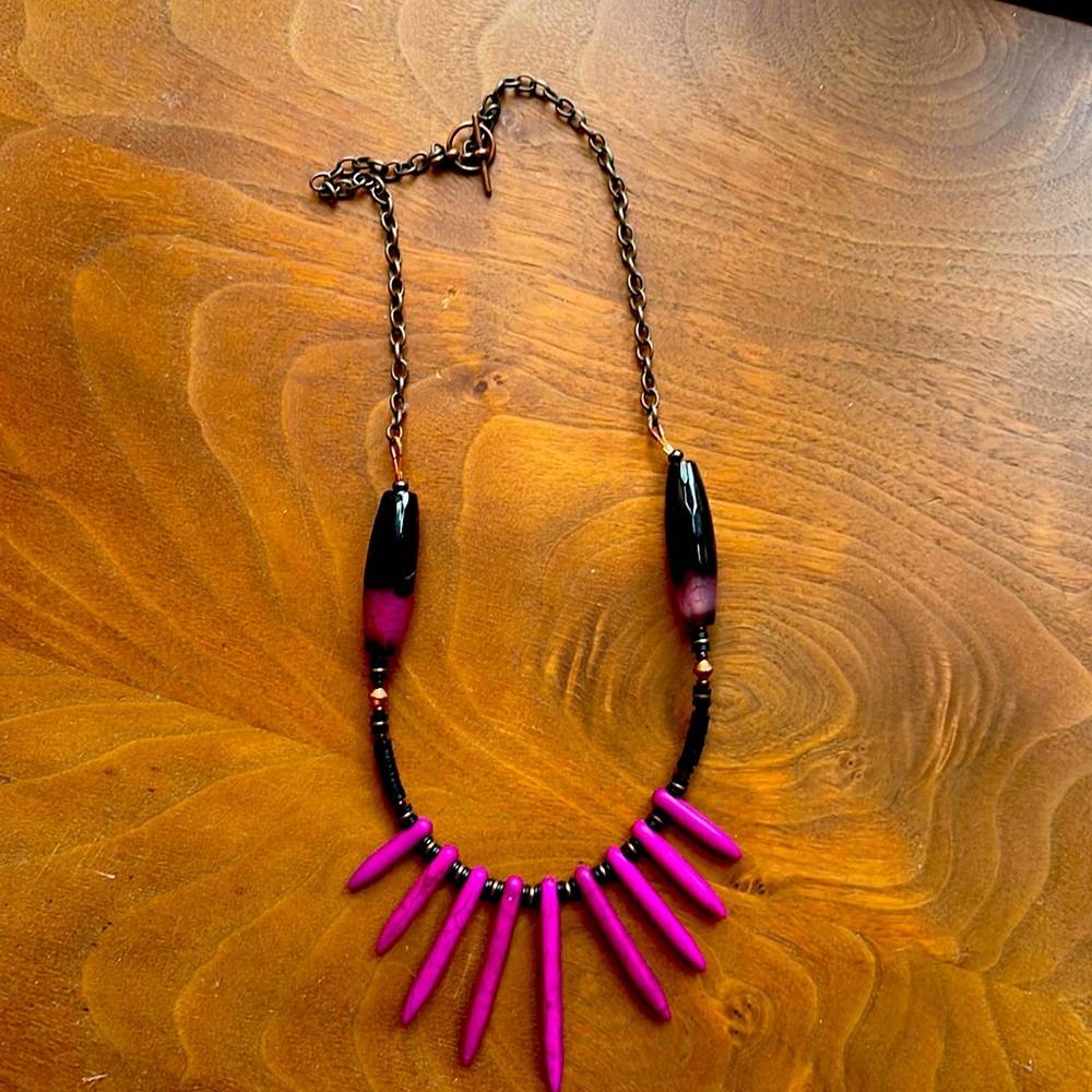 Unique necklace gemstone and beads
